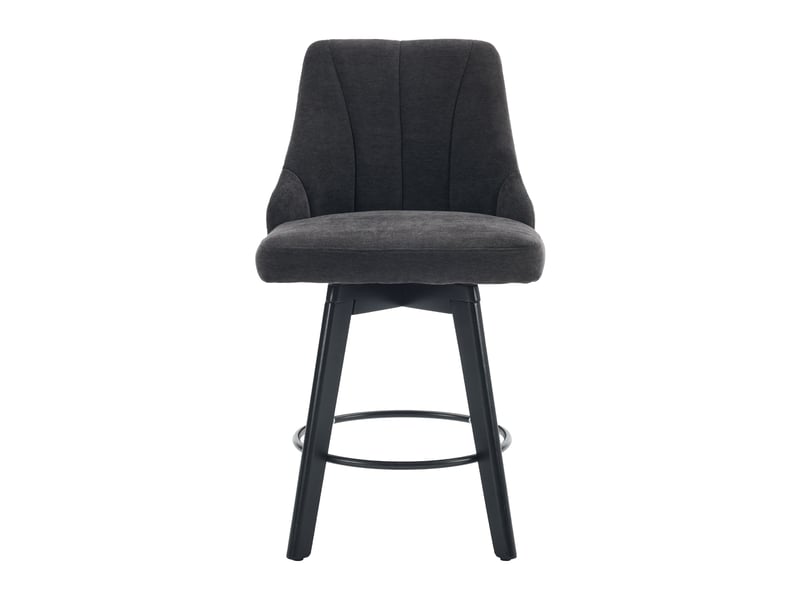  Tabourets de bar 030 gris lot de 2 avec dossier, repose-pieds et siège rembourré en tissu  - Conforama A