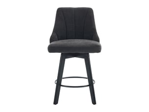 Tabourets de bar 030 gris lot de 2 avec dossier, repose-pieds et siège rembourré en tissu