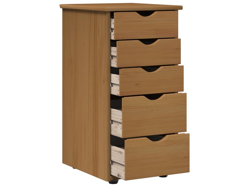  Commode de salon 34 x 39 x 61,5 cm bois de pin massif marron miel  - Conforama D