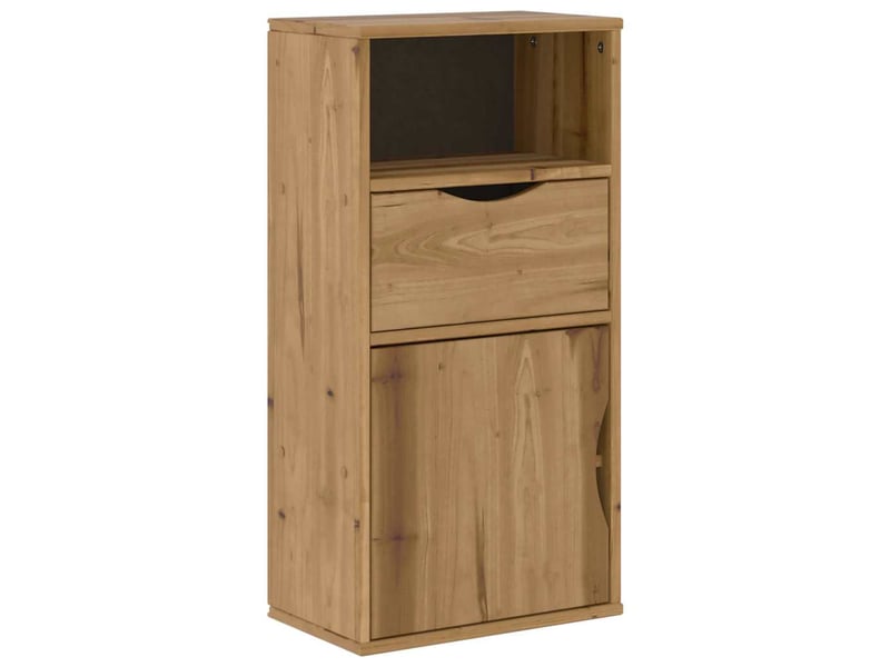  Lot de 5 meubles tv modulaires rangement 79 x 24 x 40 cm en bois de pin massif miel 02_0055986  - Conforama C