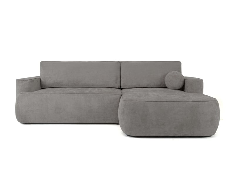  Canapé d'angle droit cassis avec coffre de rangement en tissu chenille - gris CASSIS - Conforama A