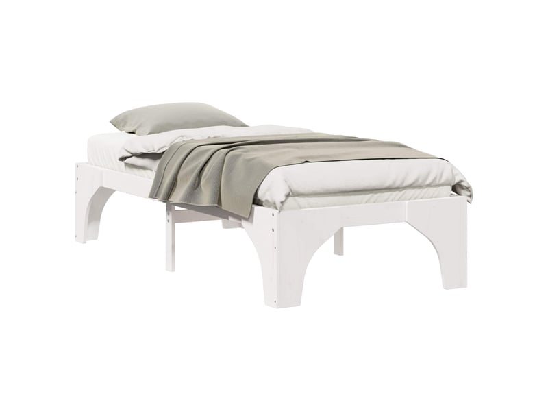  Lit simple- lit adulte -  cadre de lit blanc 80 x 200 cm pin massif  - Conforama A
