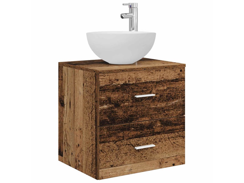  Meuble lavabo mural, meuble de rangement bois ancien 49.5x35x63 cm  - Conforama A