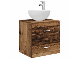 Meuble lavabo mural, meuble de rangement bois ancien 49.5x35x63 cm