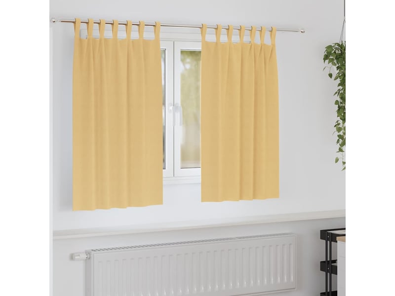  Lot de 2 rideaux occultants, rideaux black-out avec anneaux beige 140 x 140 cm cf44561  - Conforama B