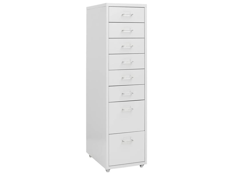  Caisson de bureau, classeur mobile gris 28x41x109 cm métal  - Conforama A