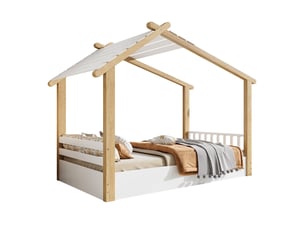 Lit cabane 90x190 cm <strong>MERAX</strong>  <strong>lit enfant bicolore</strong> coloris bicolore