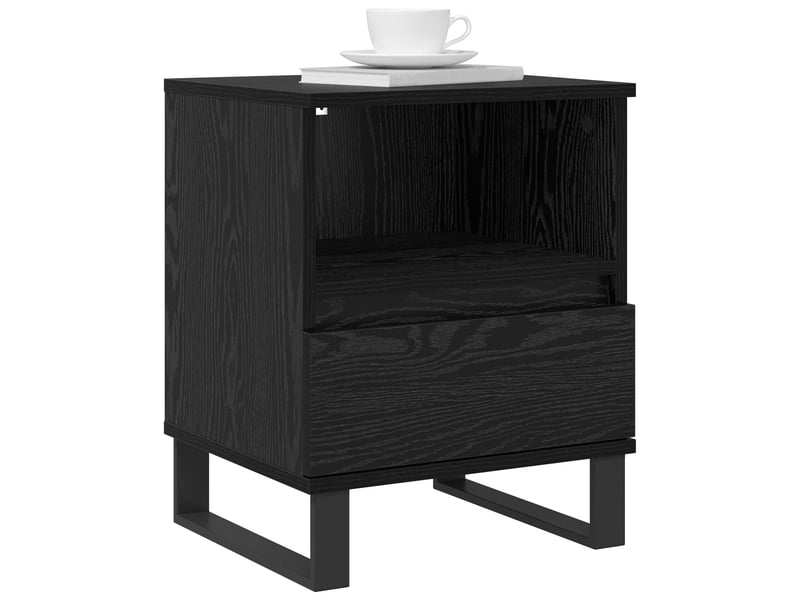  Table de chevet chêne noir 40 x 35 x 50 cm bois d'ingénierie  - Conforama C