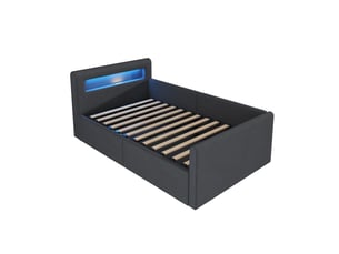 Lit coffre 90x200 cm coloris gris
