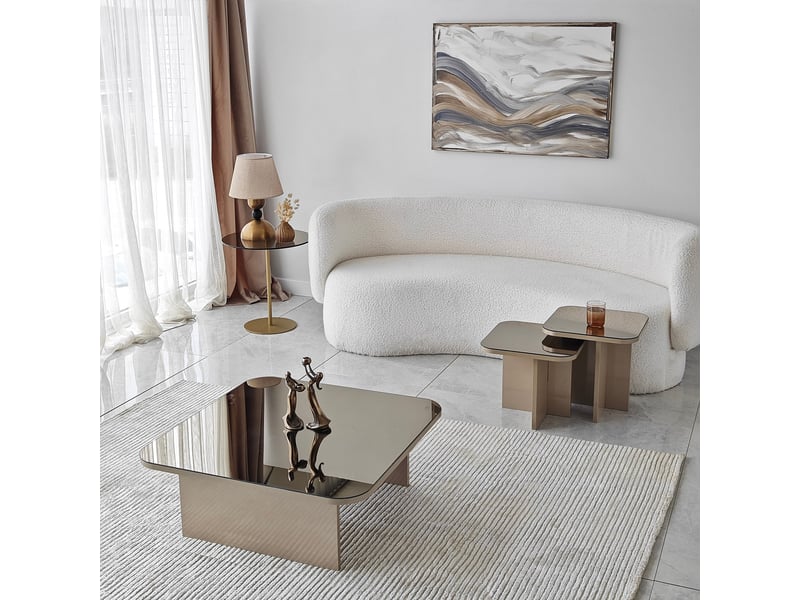 Table basse moderne avec étagères décalées jazz - Conforama D