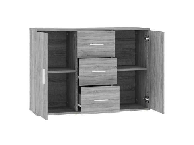  Buffet - bahut - meuble de rangement sonoma gris 91x29,5x65 cm bois d'ingénierie  - Conforama E