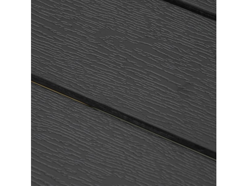 Table de jardin 190x84,5x72 cm noire, structure aluminium et plateau composite aspect bois, charge 150 kg - Conforama D