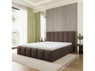 Lit coffre 200x200 cm MASSENO   coloris marron