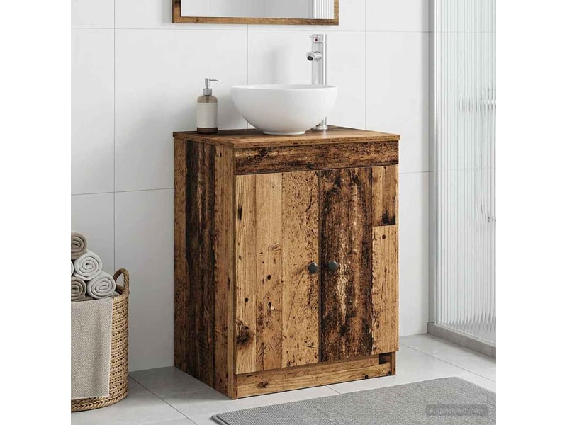  Armoire de salle de bain, meuble de rangement bois ancien 54x41x70 cm shl2444  - Conforama B