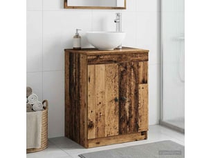 Armoire de salle de bain, meuble de rangement bois ancien 54x41x70 cm shl2444