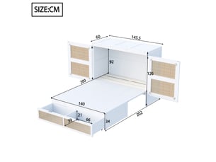 Lit simple 140x200 cm coloris blanc