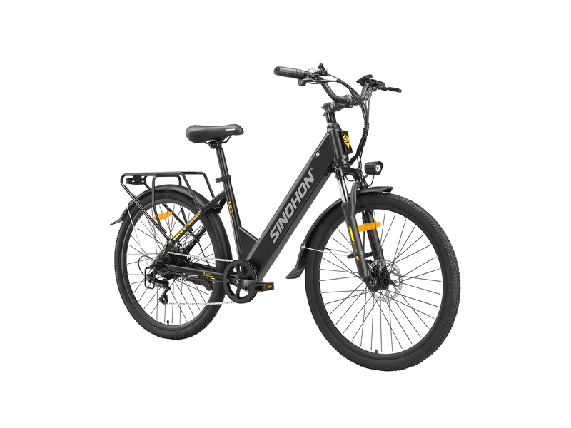 Vélo électrique de ville sinohon em300, 26, 7 vitesses, noir - Conforama B