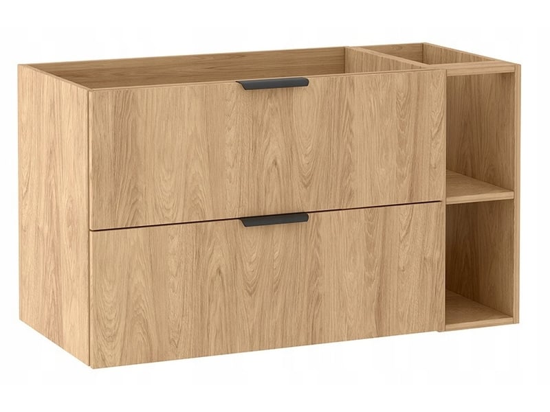 Meuble sous vasque suspendu avec étagère luna effet chêne hikora 100 cm - Conforama A