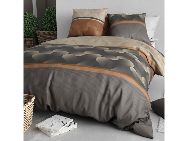  Parure de lit 220x240 cm coton 57 fils quartz PD23637 - Conforama B