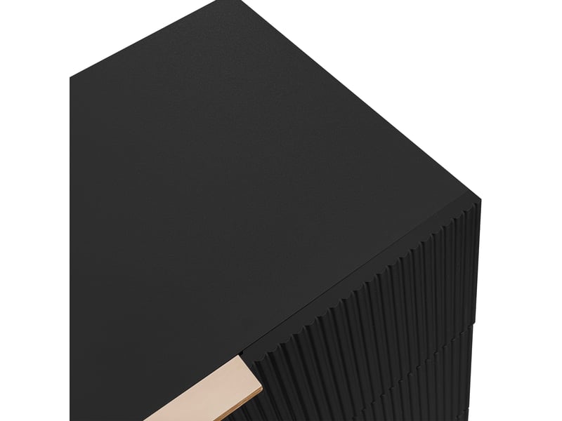  Commode 120x40x77cm, chiffonier avec 6 tiroirs de rangement, meuble salon, aggloméré, noir  - Conforama E