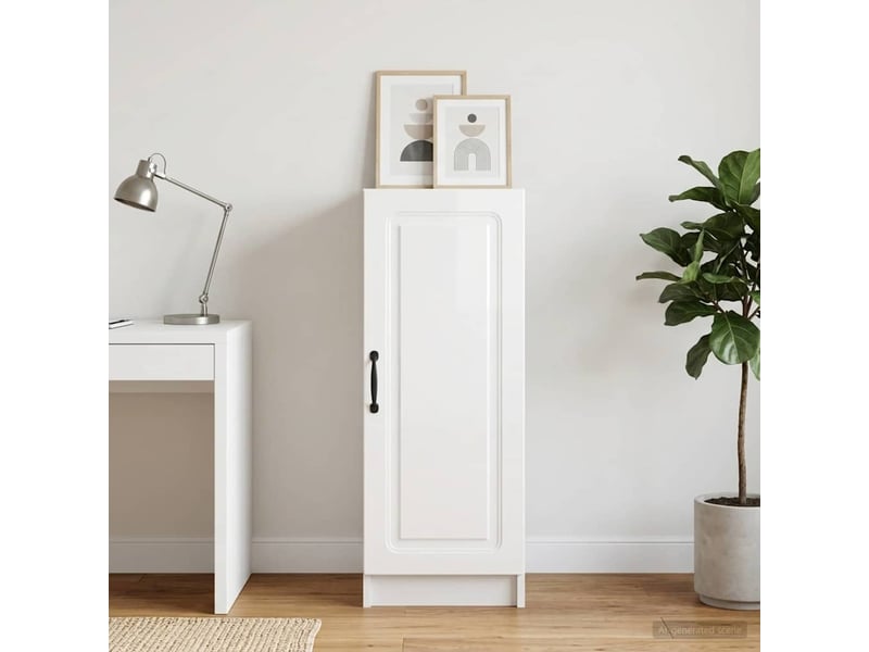  Buffet - bahut - meuble de rangement blanc brillant 33 x 34,5 x 87 cm bois d'ingénierie  - Conforama D