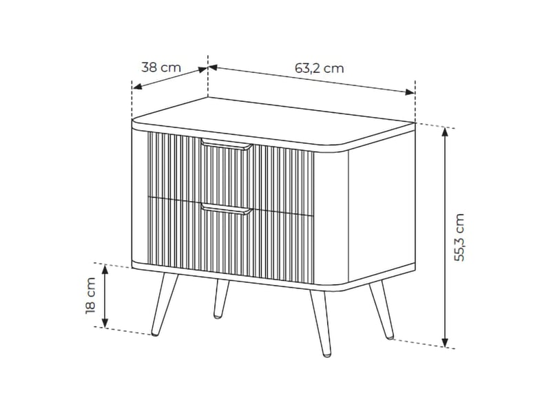  Table de chevet baari, 2 tiroirs, 63x38x55h cm blanc Baari - Conforama D