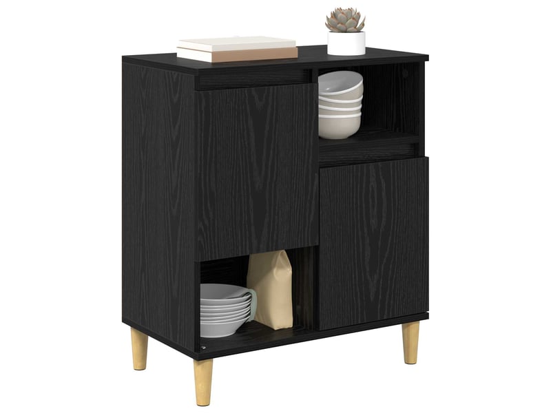  Buffet - bahut - meuble de rangement chêne noir 35 x 60 x 70 cm bois d'ingénierie  - Conforama C
