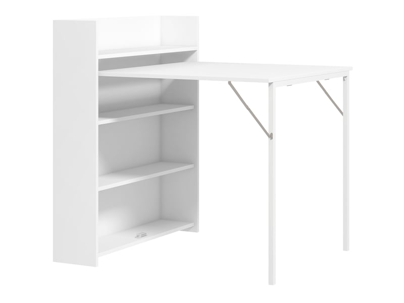  Table de salle à manger pliante 78,5 x 91 x 93 cm – blanc – rangement intégré pour petits espaces  - Conforama A