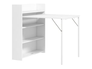Table de salle à manger pliante 78,5 x 91 x 93 cm – blanc – rangement intégré pour petits espaces