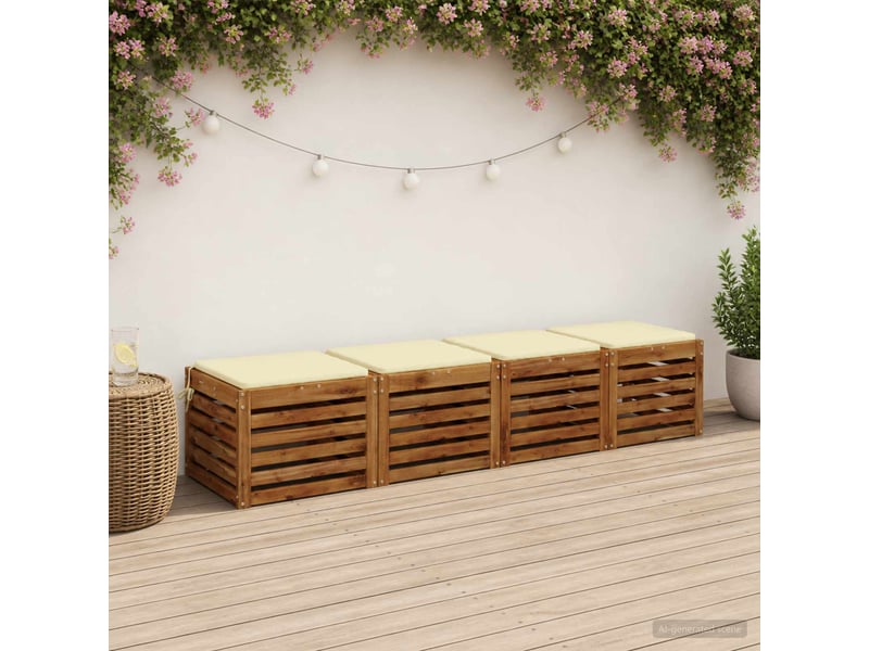  Lot de 4 coussins de siège, coussins d'assise soest 100 % polyester crème cf60371  - Conforama B