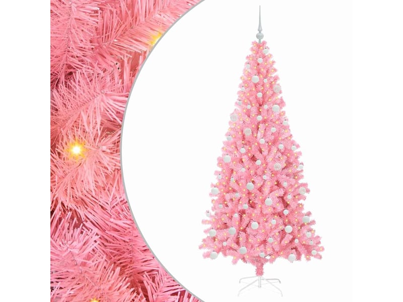 Sapin de noël, arbre de noël rose 180 cm pvc shl1679  - Conforama A