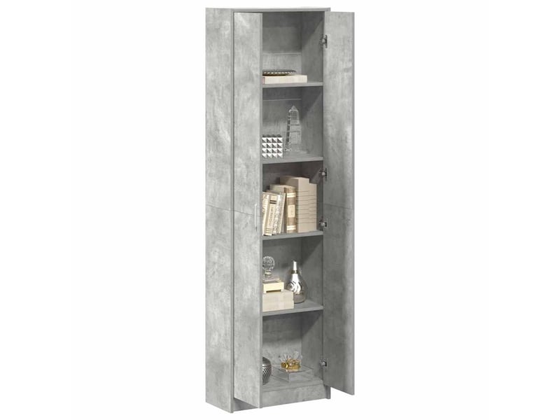  Armoire chambre, armoire de rangement gris béton 55x25x189 cm bois d'ingénierie  - Conforama C