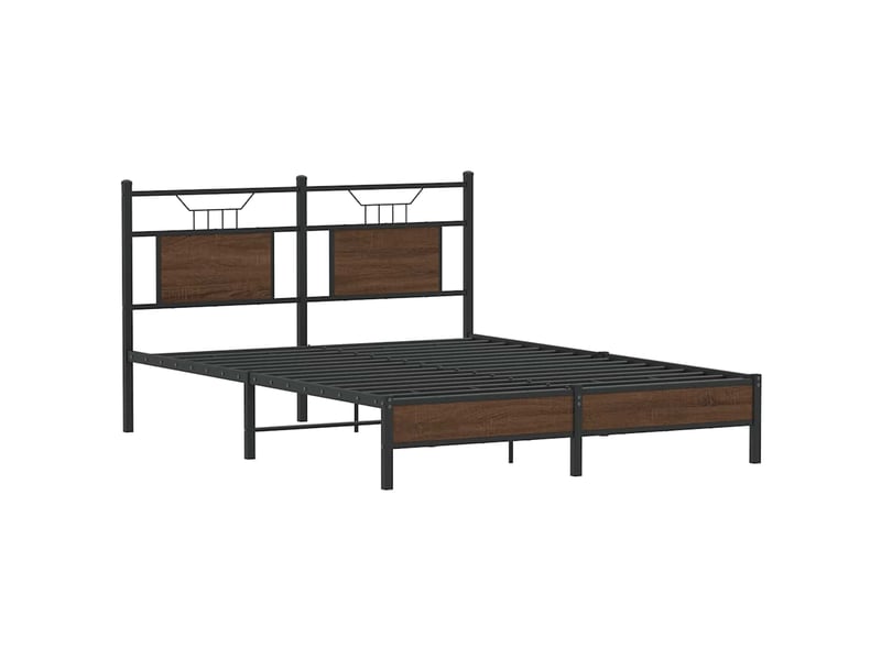  Lit double- lit adulte -  cadre de lit sans matelas chêne marron 150x200 cm  - Conforama B