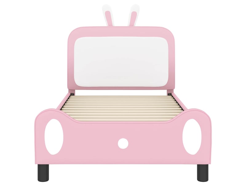  Cadre de lit pour enfants - lit jeune avec tête de lit rose 90 x 190 cm pu  - Conforama E