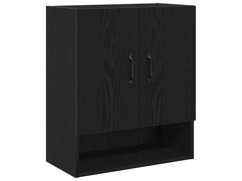  Meuble mural, meuble de rangement salon 60 x 30 x 70 cm bois d'ingénierie chêne noir  - Conforama A