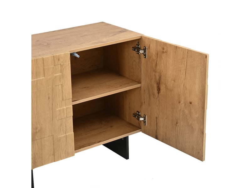  Buffet bas 140x40x70 cm naturel avec 3 portes Fay Lum - Conforama E