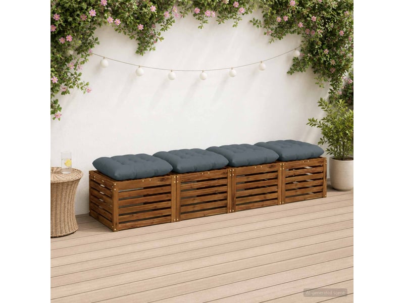  Lot de 4 coussins de siège, coussins d'assise vianen 100 % polyester bleu cf60825  - Conforama B