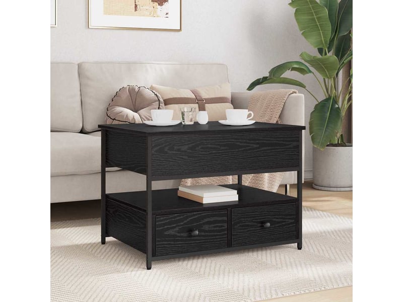  Table basse - table de salon - table à thé chêne noir 70 x 50 x 54.5 cm bois d'ingénierie  - Conforama D