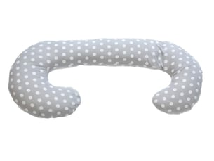 Coussin usages multiples pois de gris