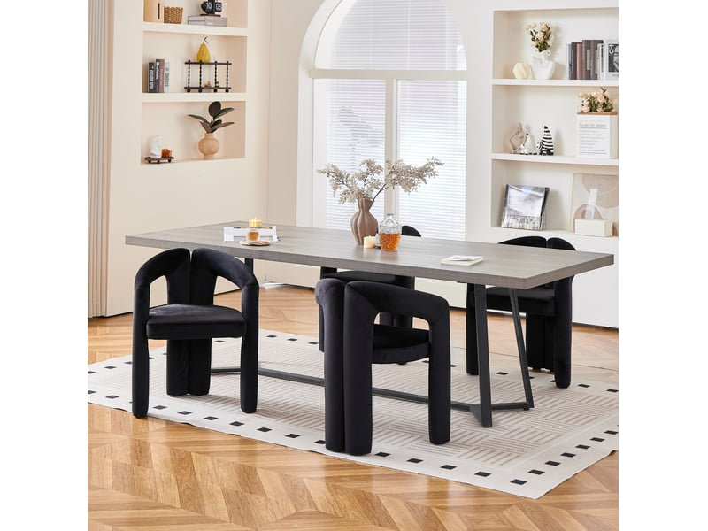  Lot de 2 chaises de salle à manger en velours avec accoudoirs evryae  - Conforama B