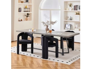 Lot de 2 chaises de salle à manger en velours avec accoudoirs evryae