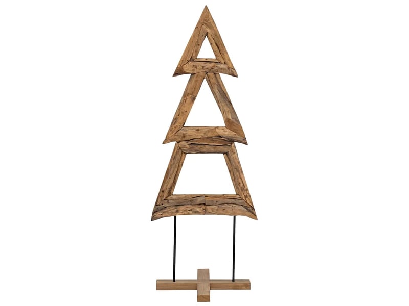  Sapin de noël, arbre de noël marron 90 cm bois de teck solide  - Conforama E