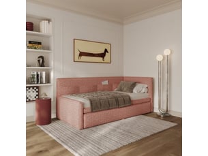 Lit simple 90x200 cm SELSEY Nesmi coloris rose