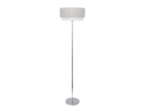 Fabrilamp kenya lampadaire textile gris et blanc, 1 x e27, h 170 cm, ø 40 cm