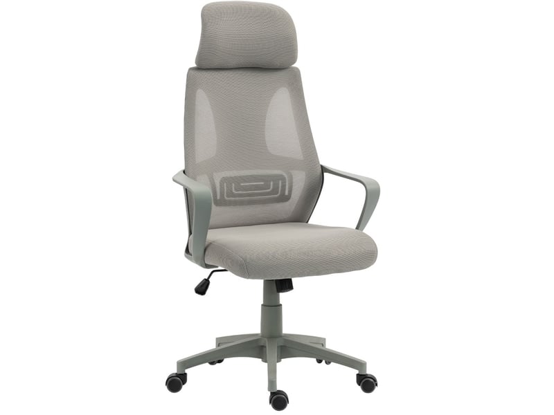  Fauteuil de bureau 64x55 cm - gris - réglable en hauteur, appui-tête, soutien lombaire et fonction basculante  - Conforama A