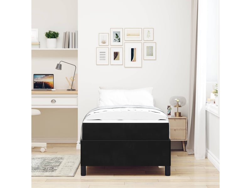 Lit simple- lit adulte - cadre de lit noir 80 x 200 cm tissu - Conforama C