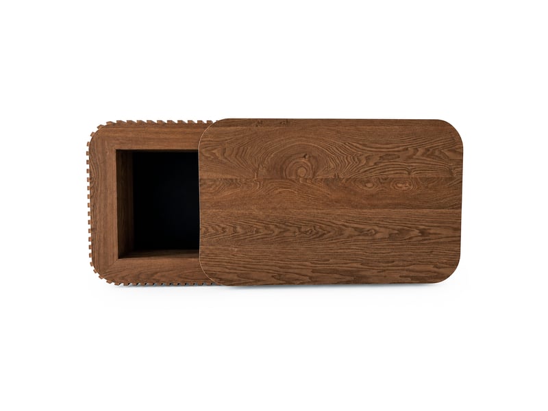  Table basse 98 x 60 cm en bois massif et mdf avec rangement caché  - Conforama D