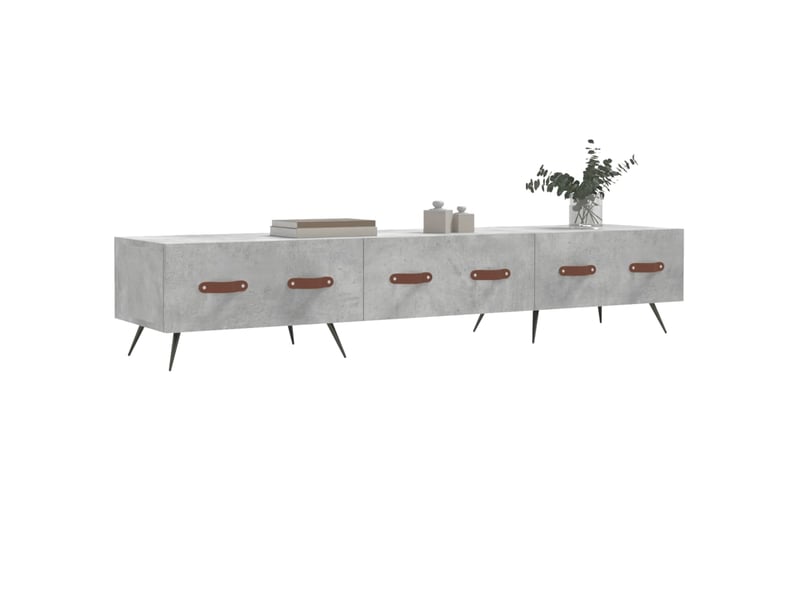  Meuble tv - banc tv - meuble de rangement gris béton 150x36x30 cm bois d'ingénierie  - Conforama C