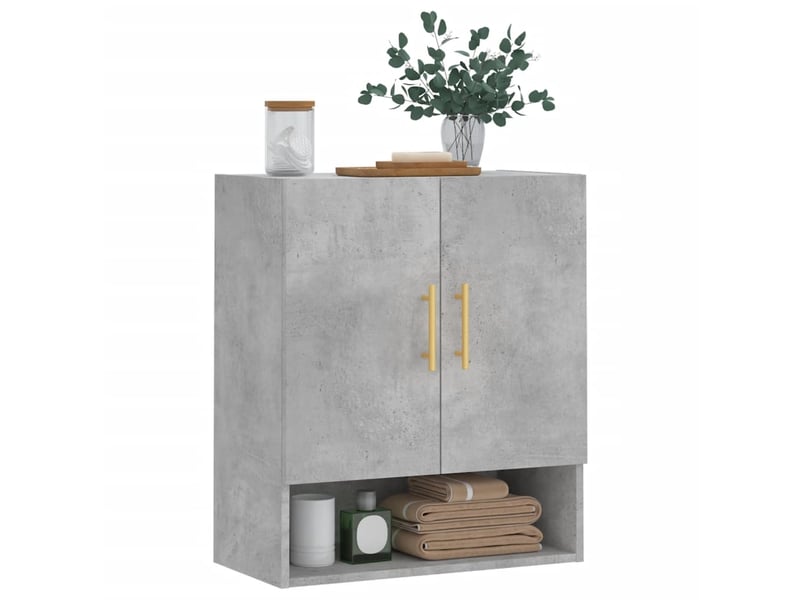  Armoire murale salon, meuble de rangement gris béton 60x31x70 cm bois d'ingénierie shl4314  - Conforama C