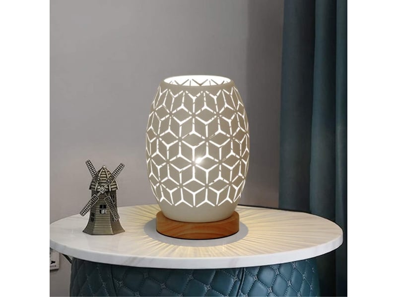 Lampe de table abat-jour en métal pour chambre à coucher maison mariage  - Conforama E